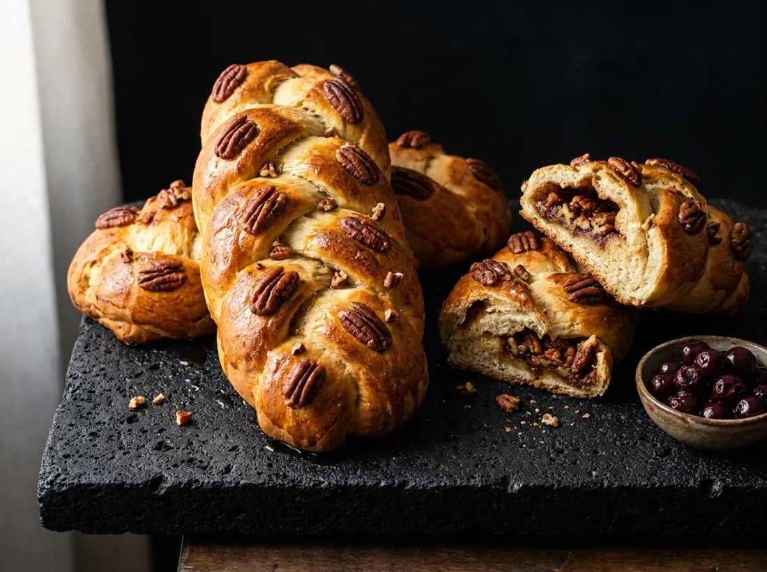 Împletitură cu nuci pecan și sirop de arțar