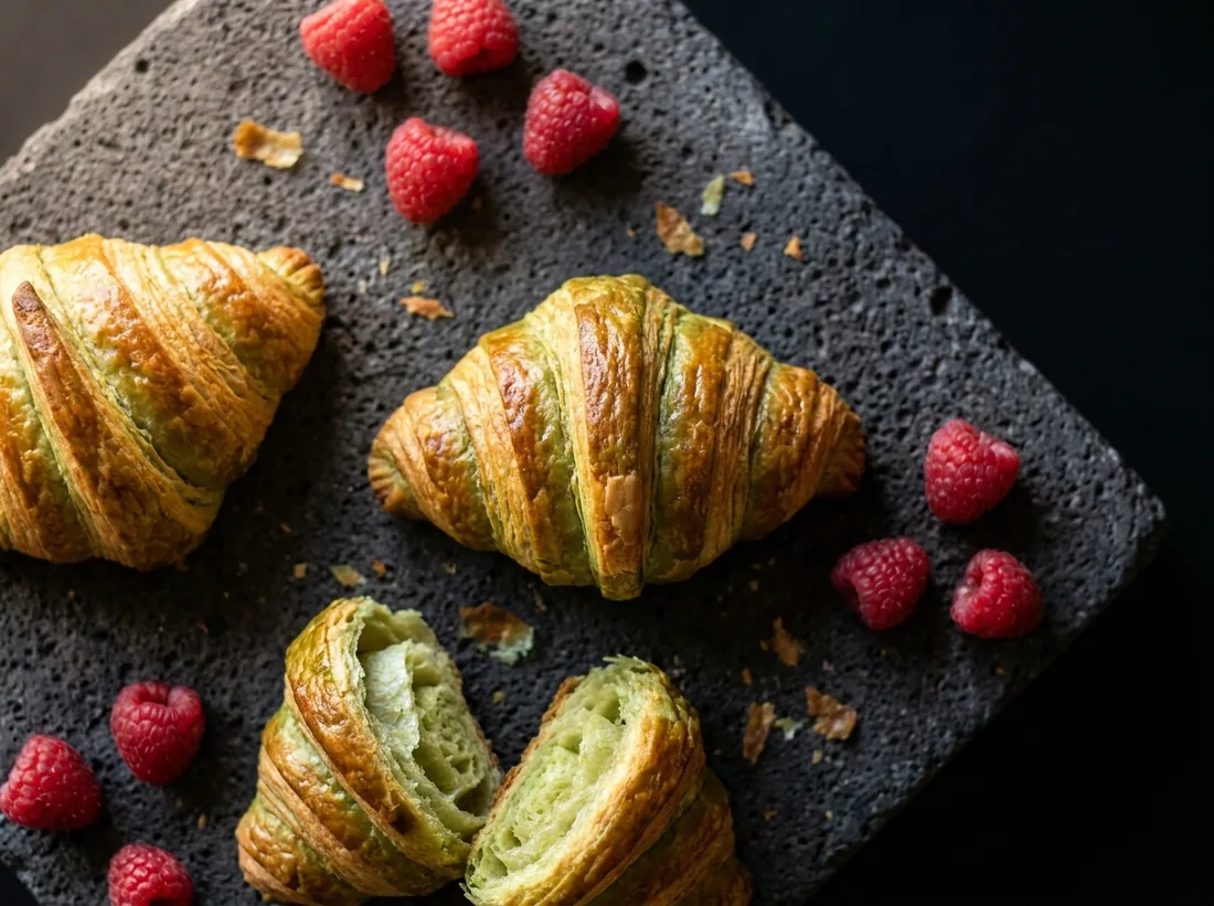 Mini croissant bicolor verde